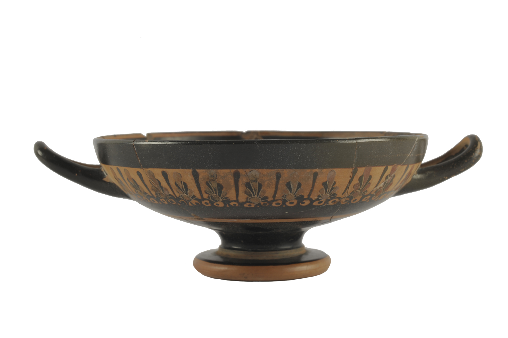 kylix, tipo "floral band-cup" - produzione attica a figure nere (seconda metà VI a.C)