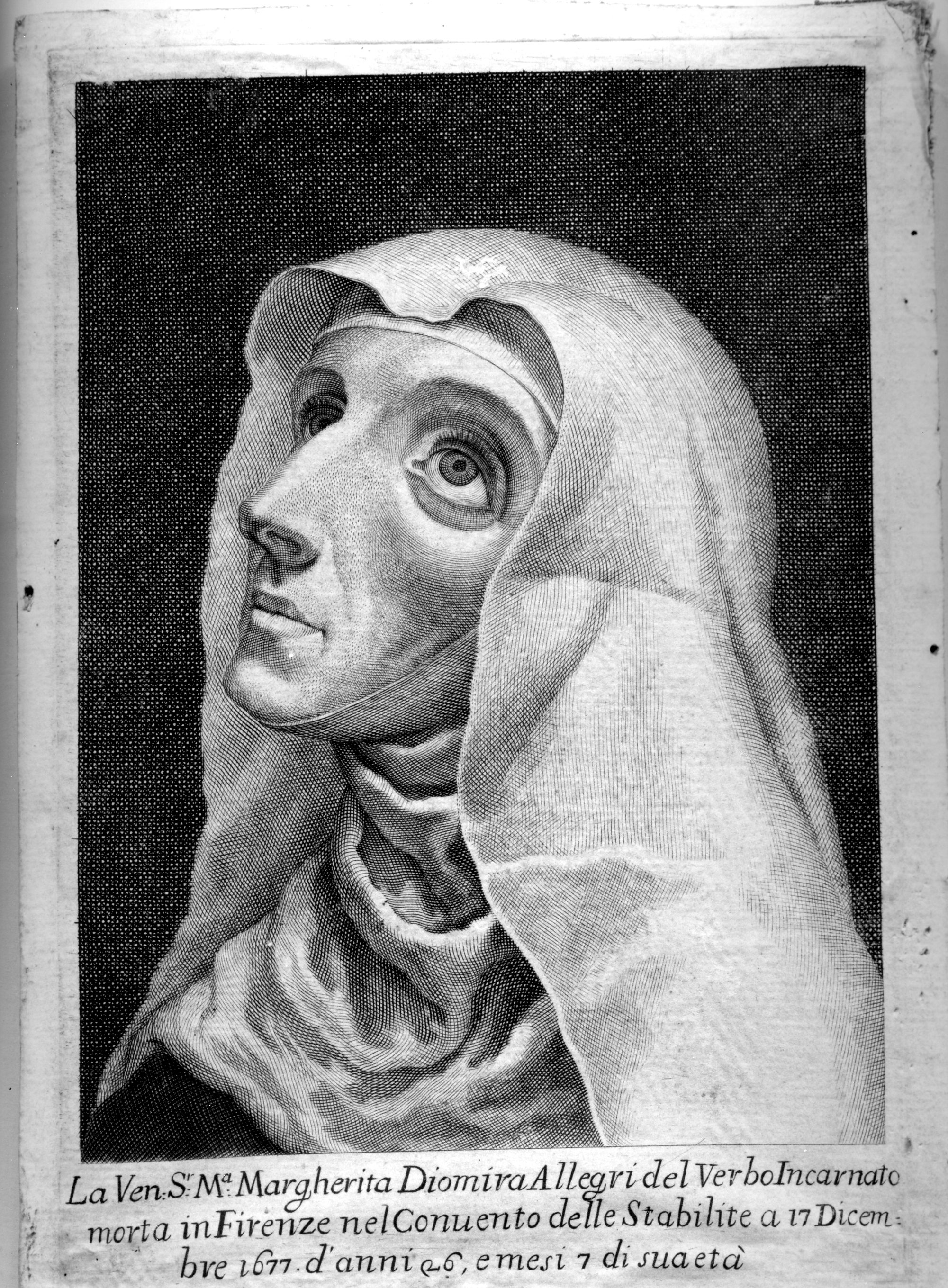 Suor Maria Margherita Diomiria Allegri (stampa) - ambito fiorentino (inizio sec. XVIII)