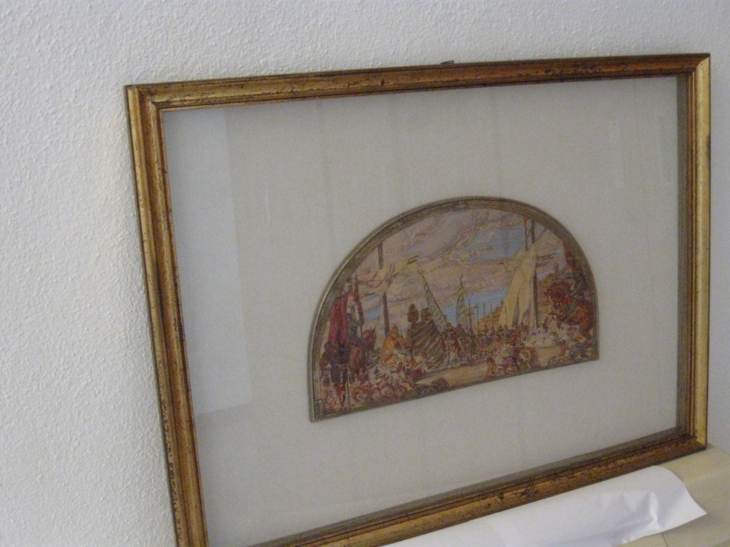 Sbarco del re vittorio amedeo di savoia, episodio di storia della sardegna (dipinto)