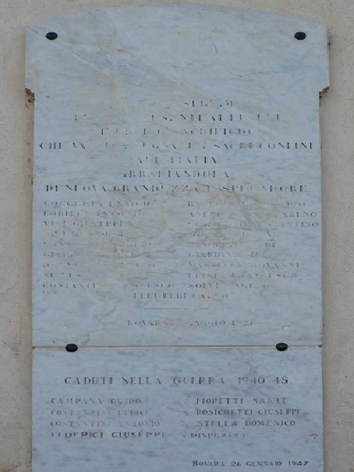 Lapide commemorativa ai caduti - ambito Italia centrale (sec. XX)