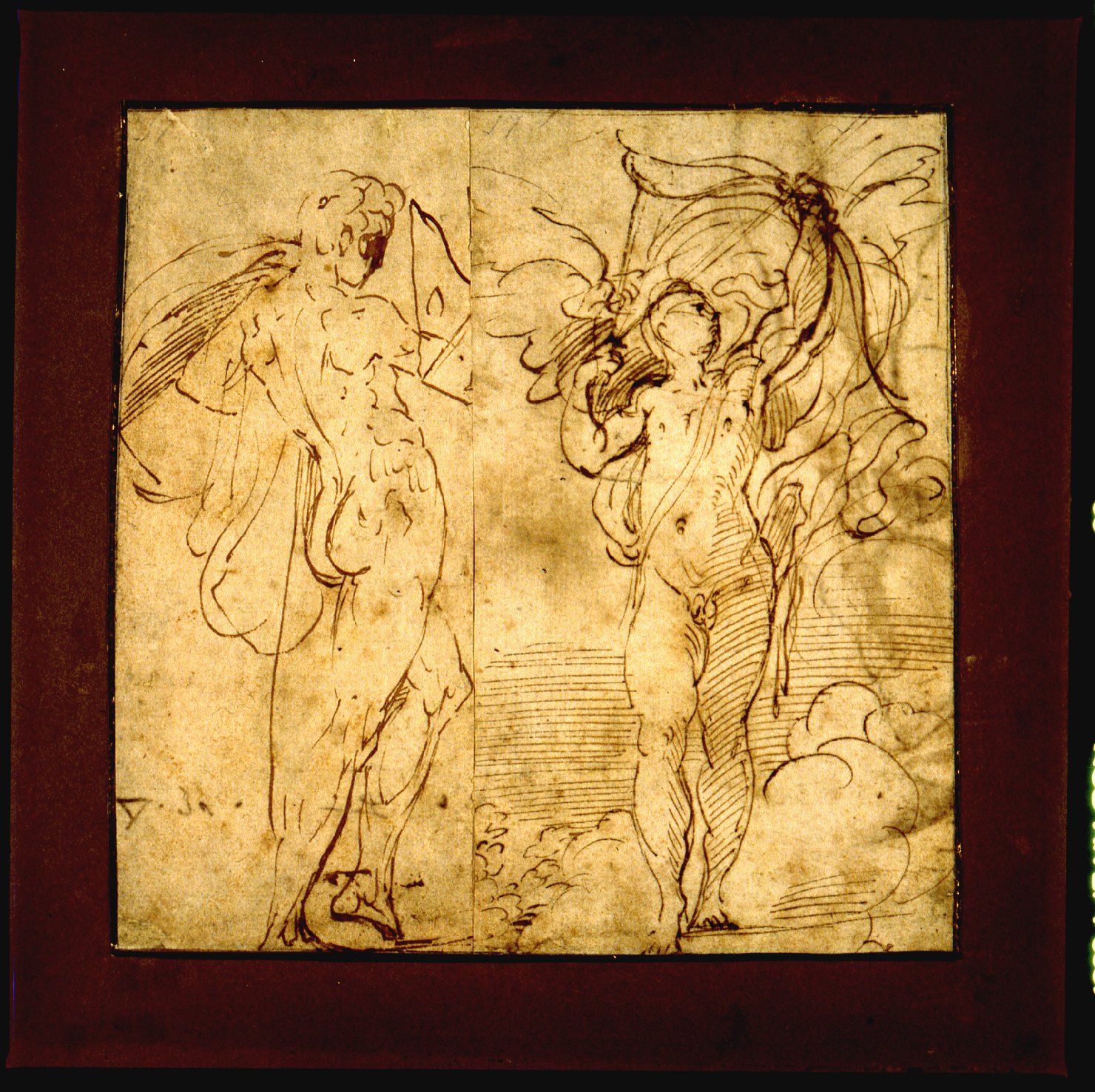 Cupido scocca una freccia (disegno, insieme) di Mazzola Francesco detto Parmigianino (sec. XVI)