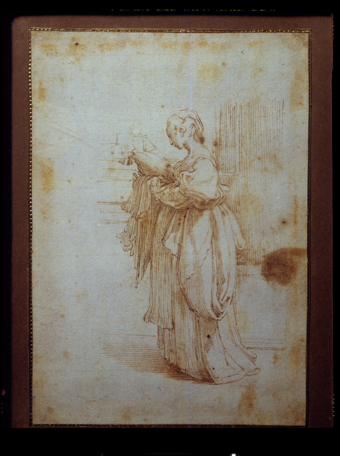 donna con cuscino (disegno, opera isolata) di Mazzola Francesco detto Parmigianino (sec. XVI)