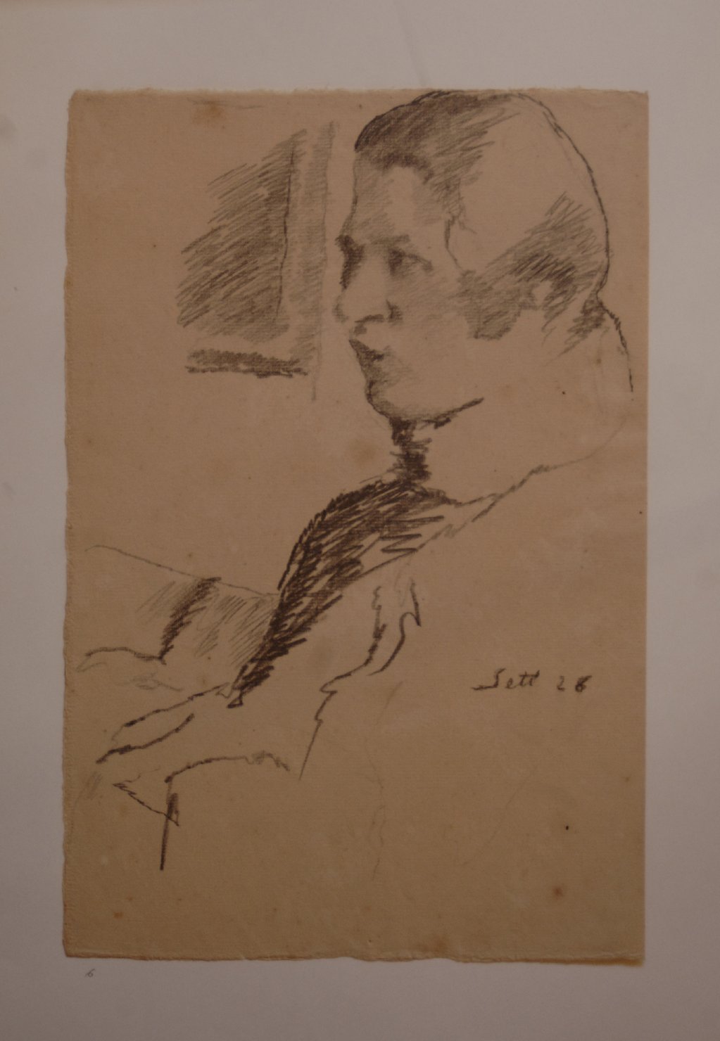testa d'uomo (disegno, opera isolata) di Settala Giorgio (sec. XX)