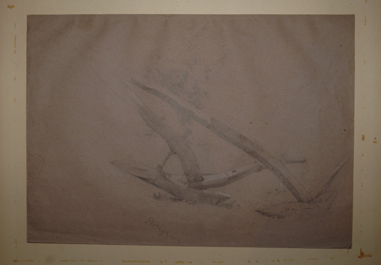 aratro (disegno, opera isolata) di Bruzzi Stefano (sec. XIX)