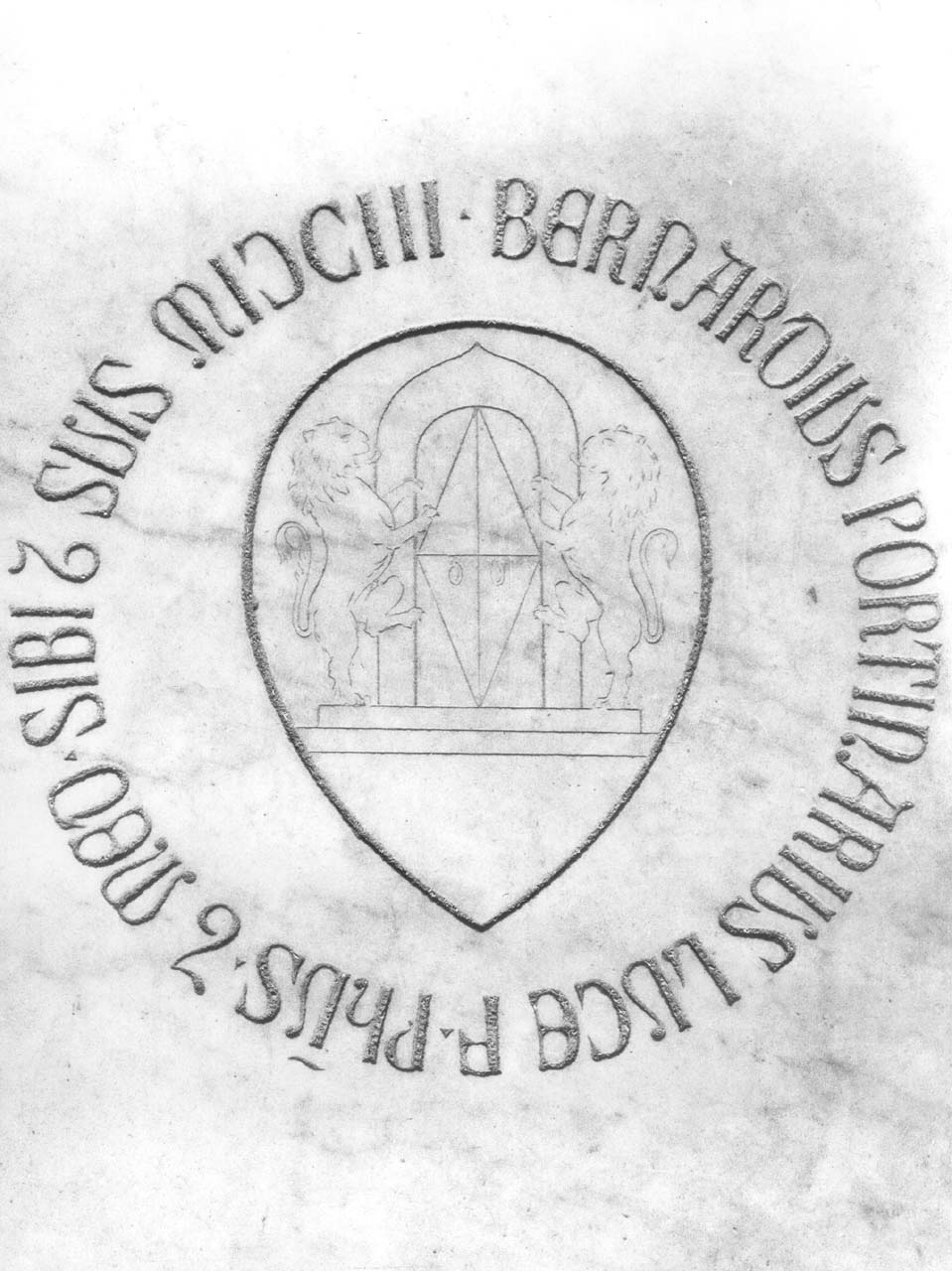 stemma gentilizio della famiglia Portinari (lapide tombale) - manifattura fiorentina (sec. XIX)