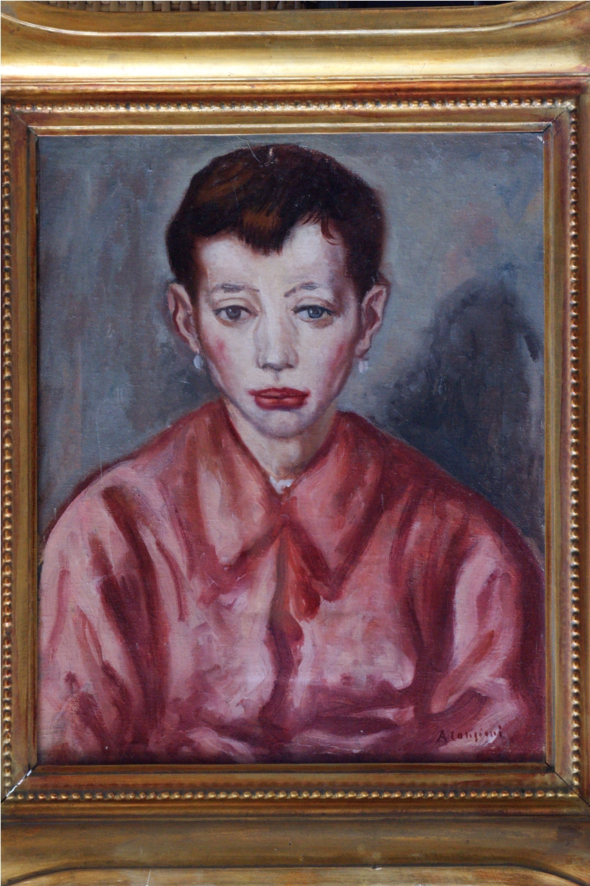 Bimba convalescente, ritratto di giovinetta (dipinto) di Caligiani Alberto (sec. XX)