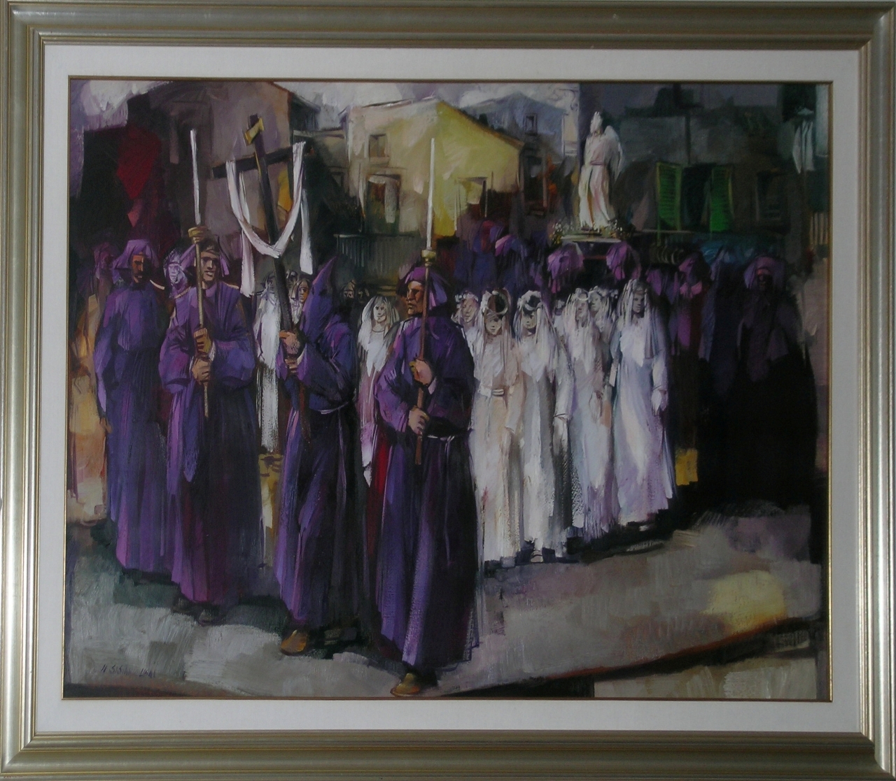 Processione in viola, figure in processione (dipinto)