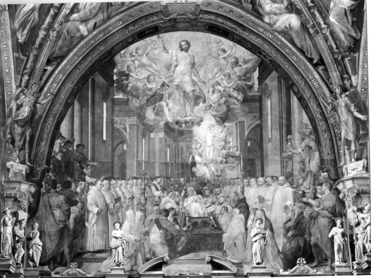 San Bruno appare a Ruggero di Calabria (dipinto murale) di Barbatelli Bernardino detto il Poccetti (fine sec. XVI)