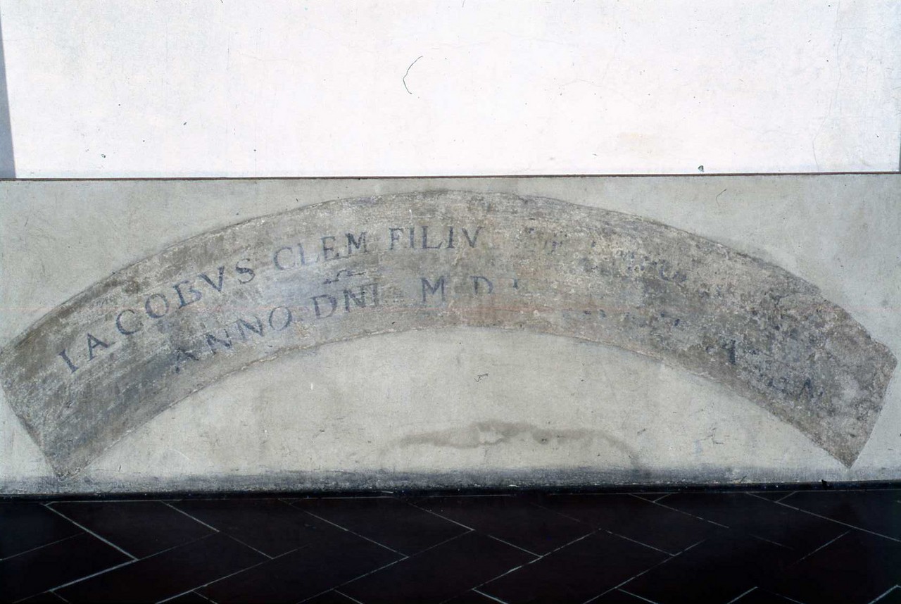 iscrizione (dipinto murale staccato) di Chimenti Jacopo detto Empoli (ultimo quarto sec. XVI)