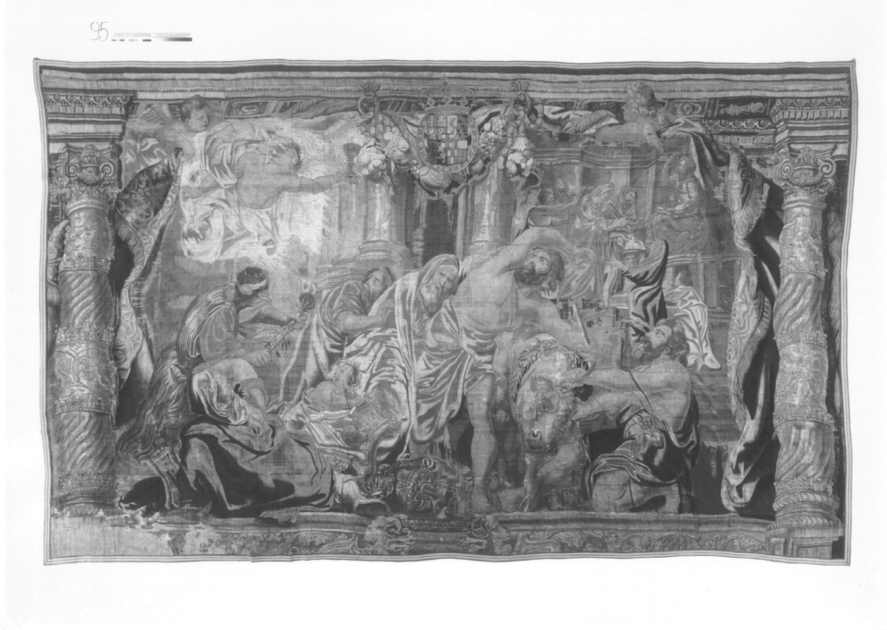 Il trionfo dell'Eucarestia sull'Idolatria (arazzo, opera isolata) di Rubens Pieter Paul, Van den Hecke Frans - manifattura di Bruxelles (terzo quarto sec. XVII)