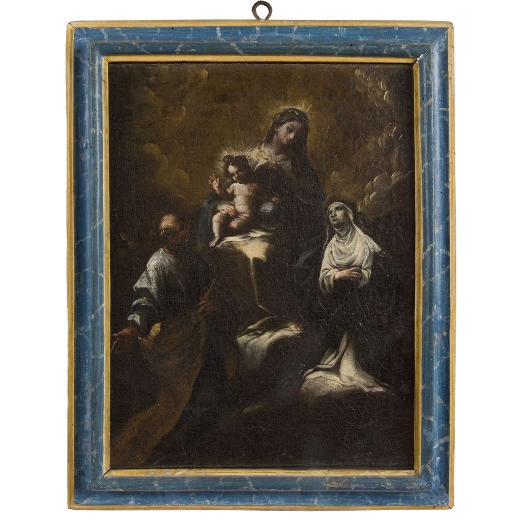 Madonna con Bambino tra San Pietro e Santa Caterina da Siena (dipinto) di Nasini Francesco (sec. XVII)