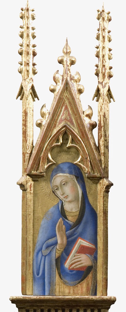 Madonna annunciata (cimasa di polittico, elemento d'insieme) di Sano di Pietro (sec. XV)