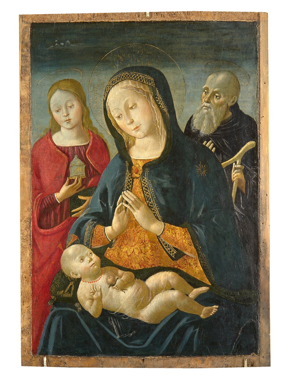 Madonna con Bambino tra Santa Maria Maddalena e Sant'Antonio Abate (dipinto) di Fungai Bernardino (sec. XVI)