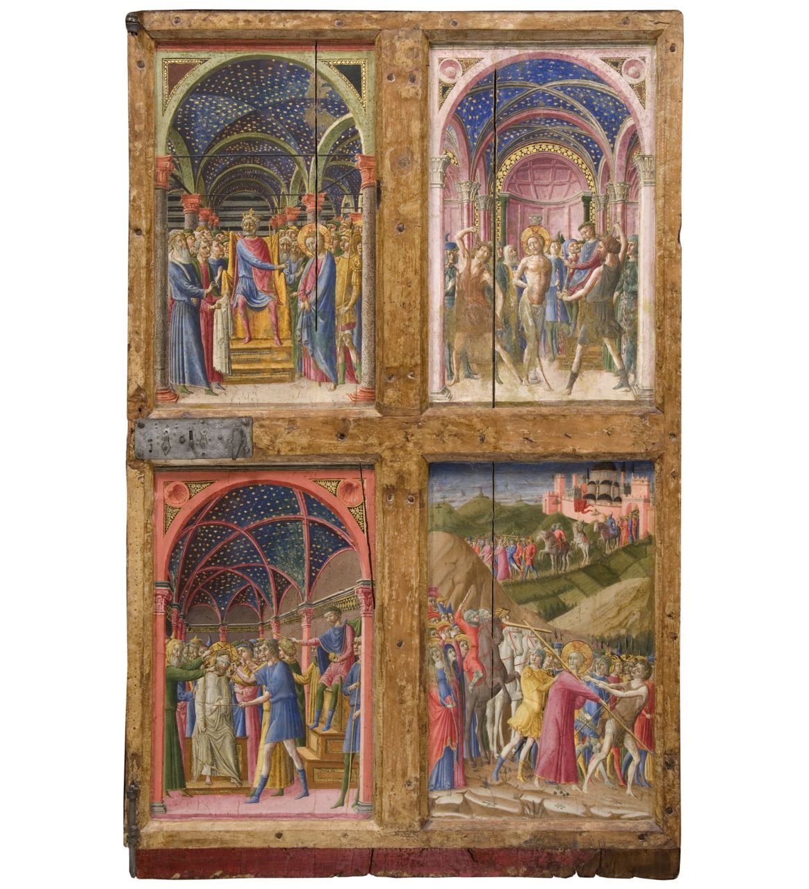 Cristo davanti a Erode (scomparto, elemento d'insieme) di Lorenzo di Pietro detto Vecchietta (e aiuti) (sec. XV)