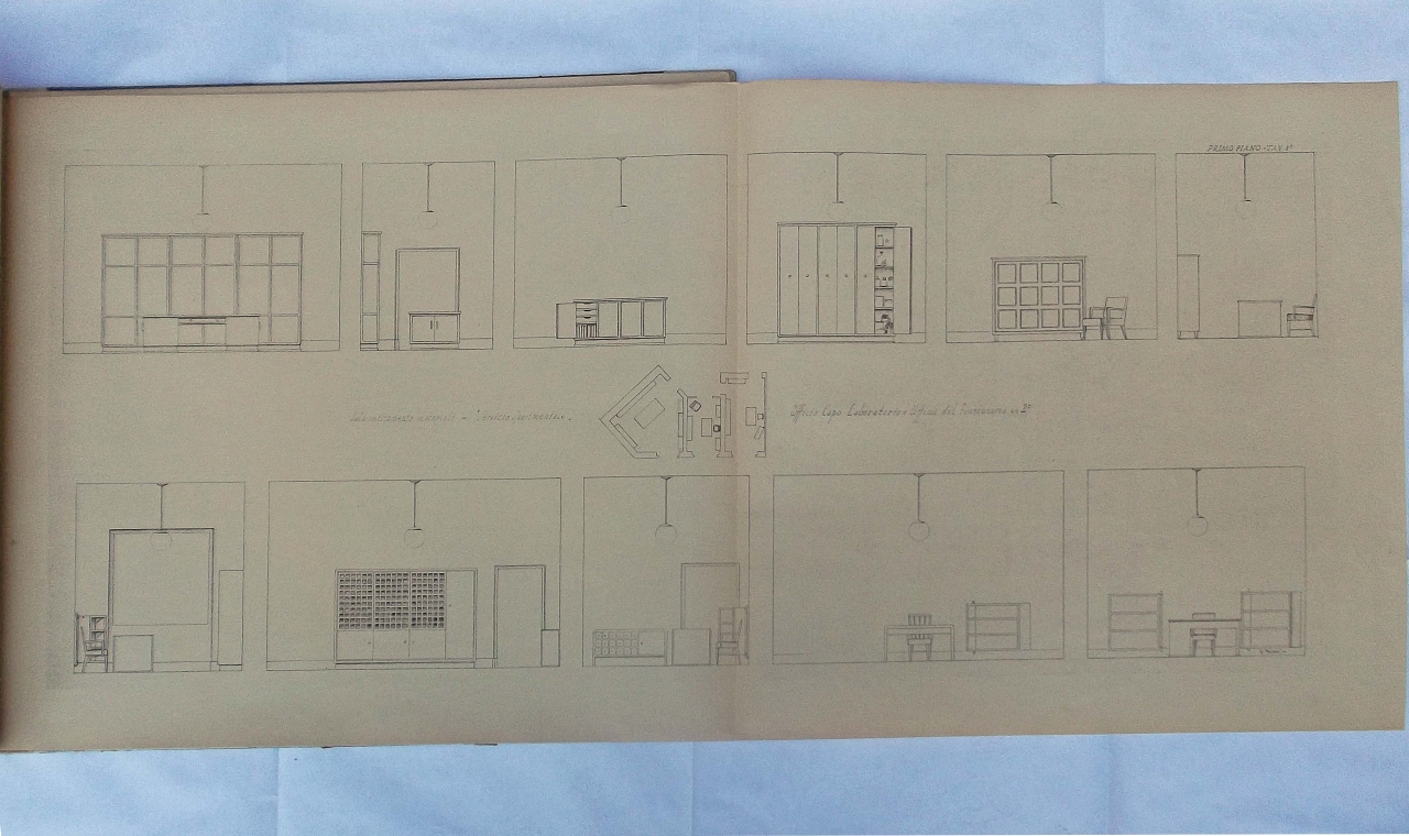 pianta della sala Sperimentazione (disegno architettonico) di Tofani Dino (sec. XX)