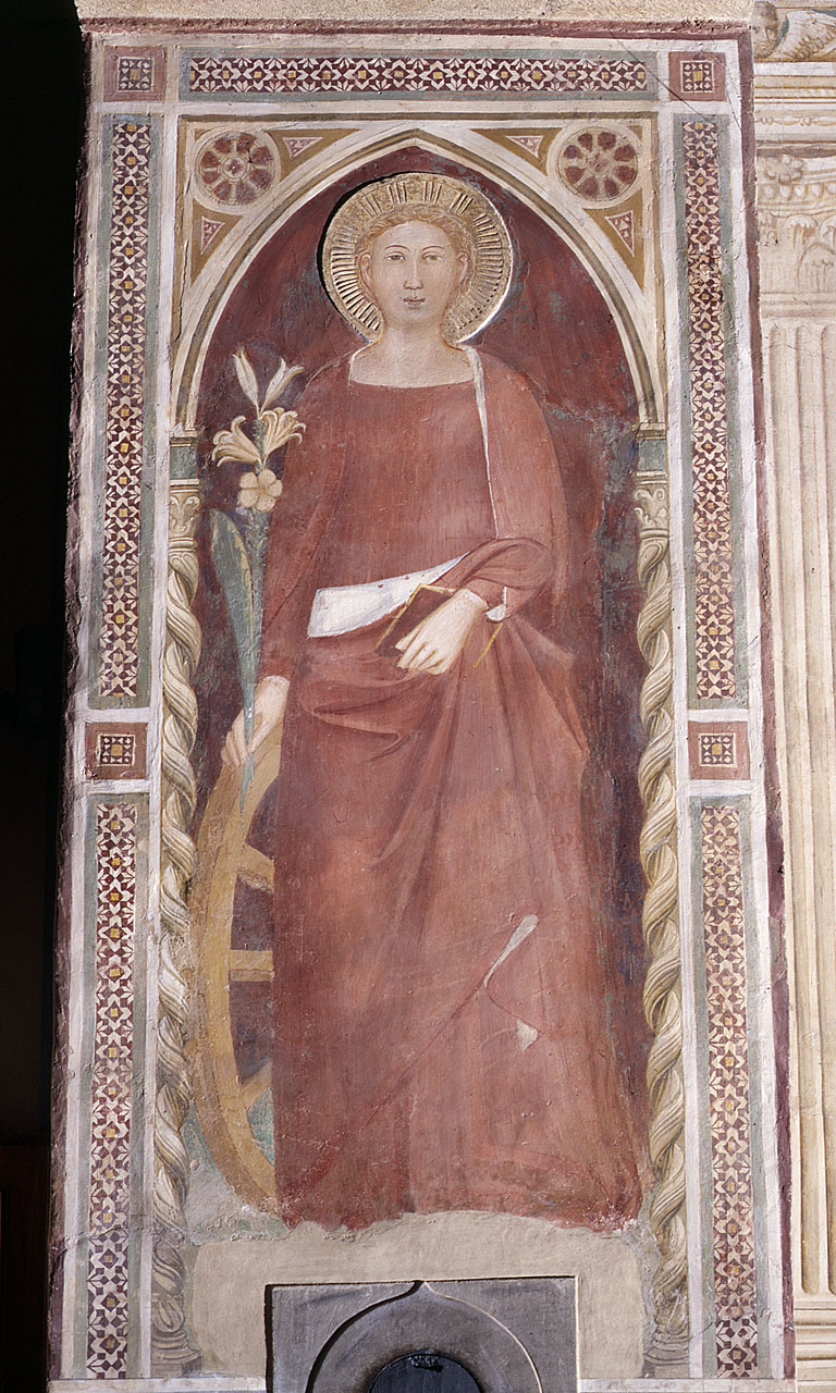 Santa Caterina d'Alessandria, Cristo benedicente (dipinto murale) di Nelli Pietro (sec. XIV)