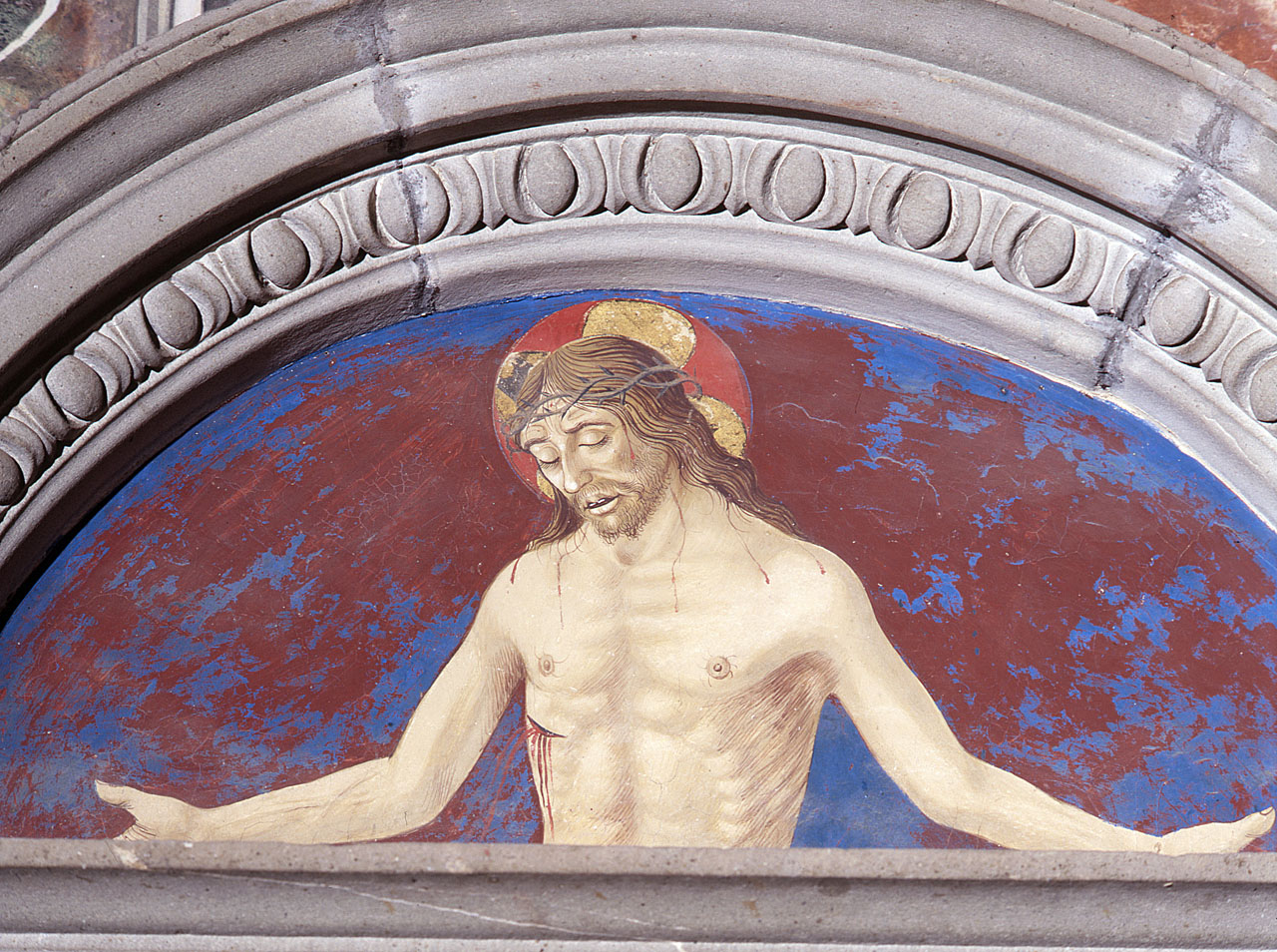 Cristo in pietà (dipinto murale) di Rosselli Cosimo (bottega) (sec. XV)