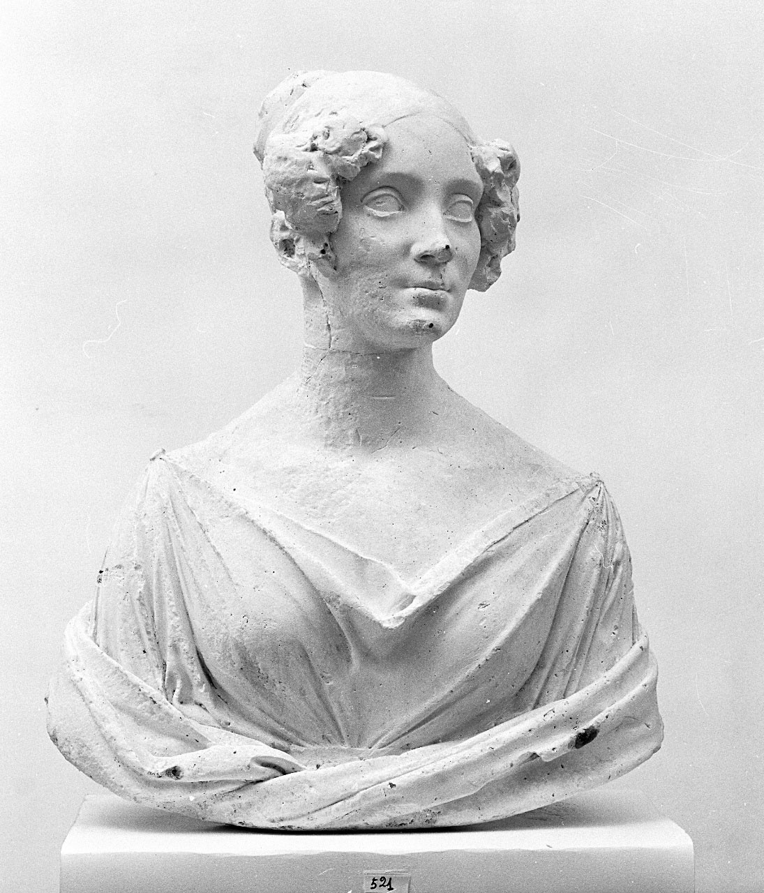 busto ritratto di donna panneggiata (busto) di Bartolini Lorenzo (sec. XIX)