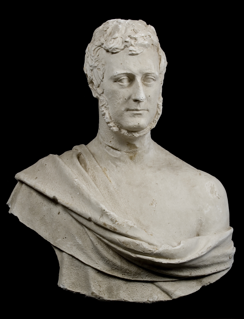 busto ritratto d'uomo panneggiato (modello per scultura) di Bartolini Lorenzo (sec. XIX)