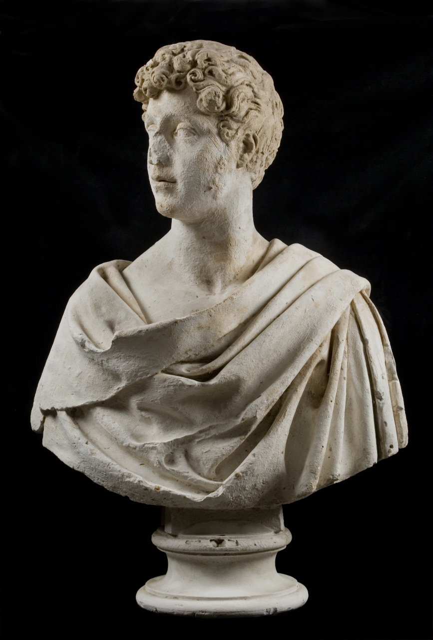 busto ritratto di giovane uomo panneggiato (modello per scultura) di Bartolini Lorenzo (sec. XIX)