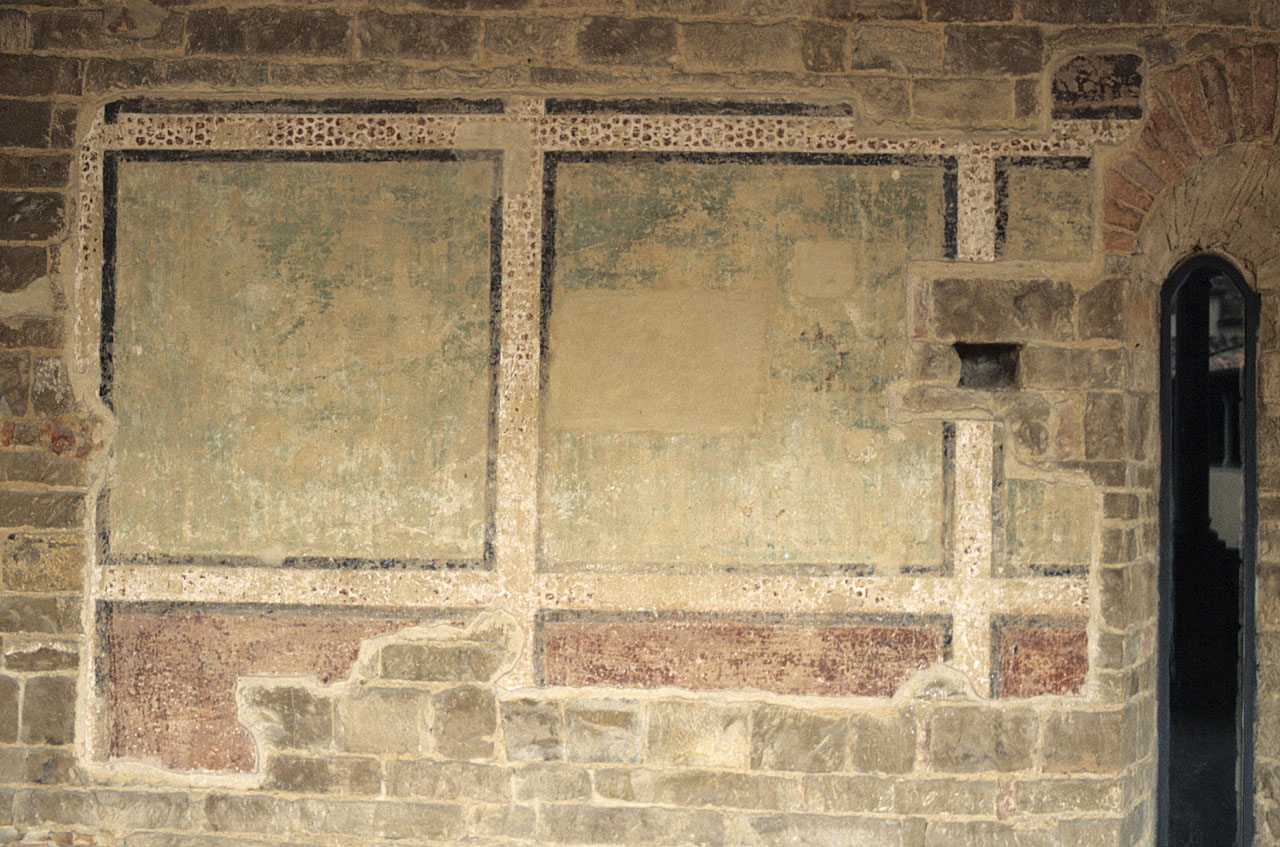 motivi decorativi a specchiature (dipinto murale) - ambito fiorentino (sec. XV)