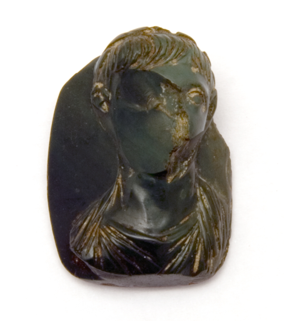 busto maschile (cammeo, frammento) - bottega romana (sec. I)