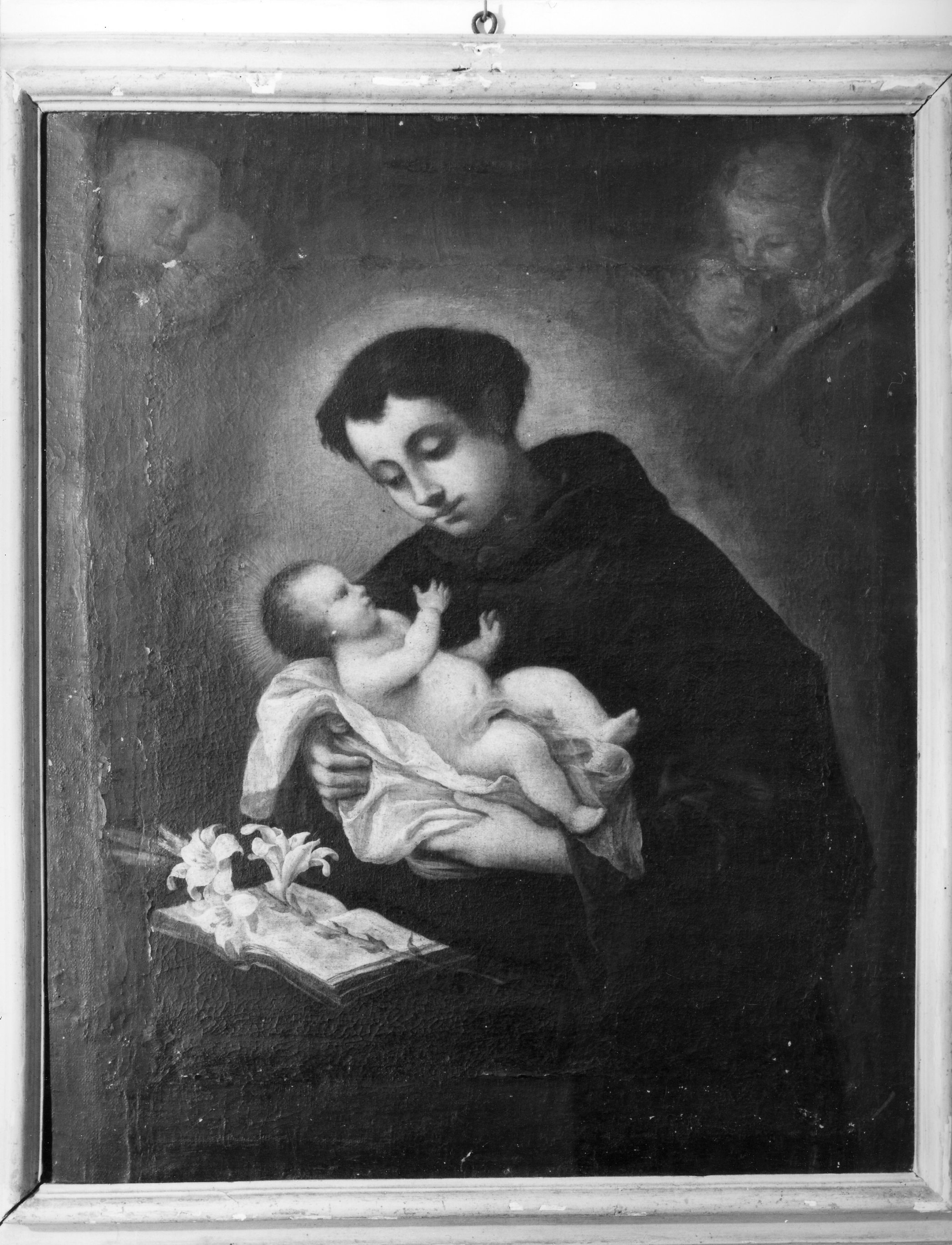Sant'Antonio da Padova con il bambino (dipinto) - bottega fiorentina (metà sec. XVII)