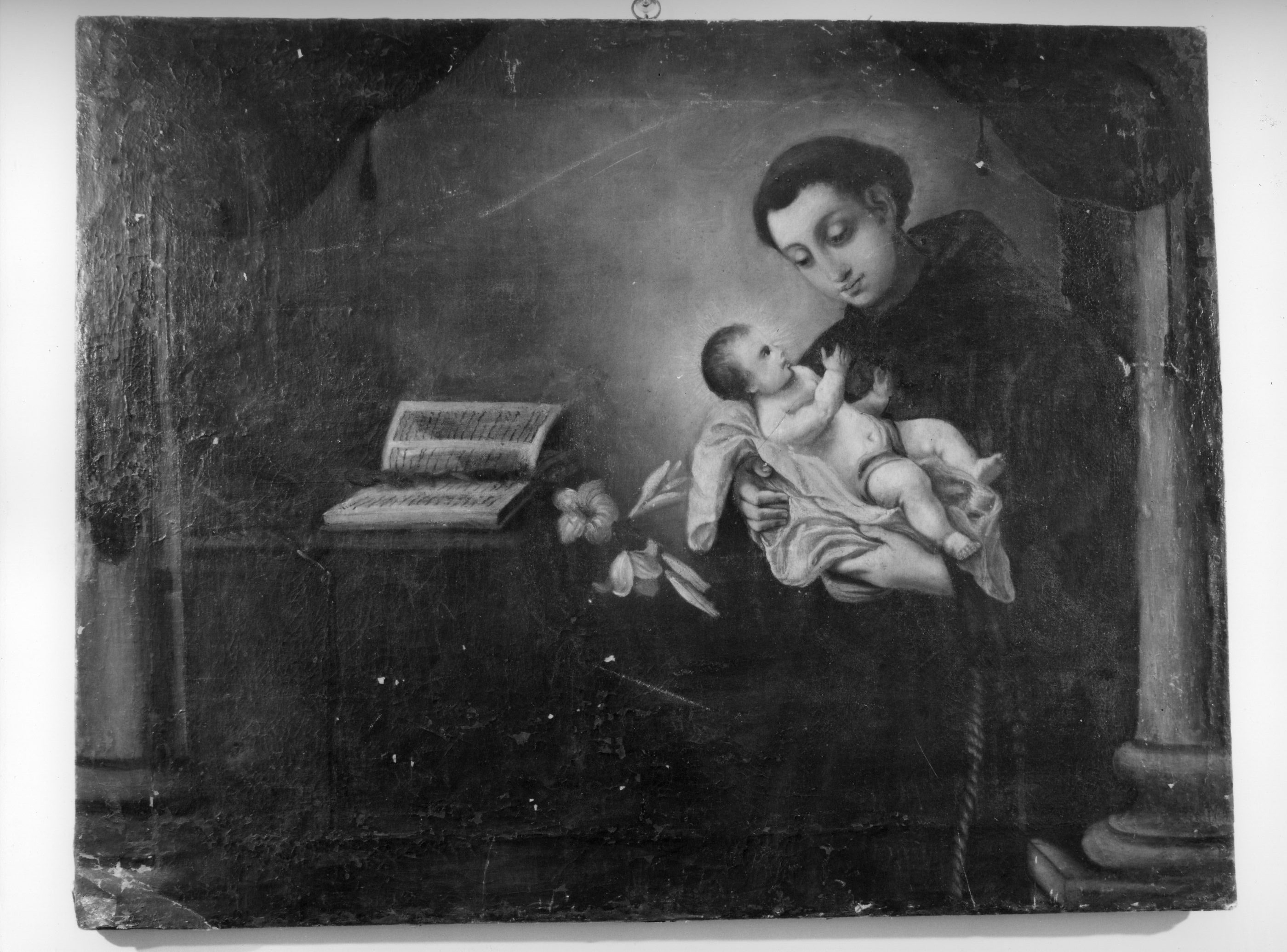 Sant'Antonio da Padova con il Bambino (dipinto) - bottega fiorentina (inizio sec. XVIII)