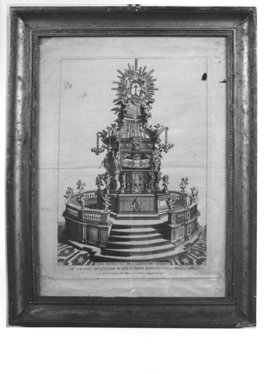 altare della cappella della Sacra Sindone nel Duomo di Torino (stampa) di Daudet Jean Louis (sec. XVIII)