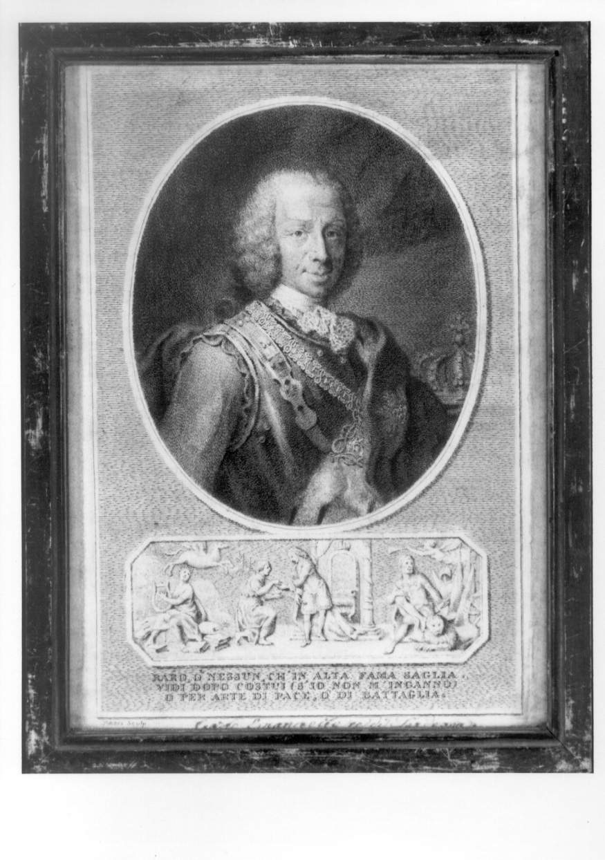 ritratto a mezzo busto di Carlo Emanuele III di Savoia (stampa) di Pitteri Marco Alvise (metà sec. XVIII)