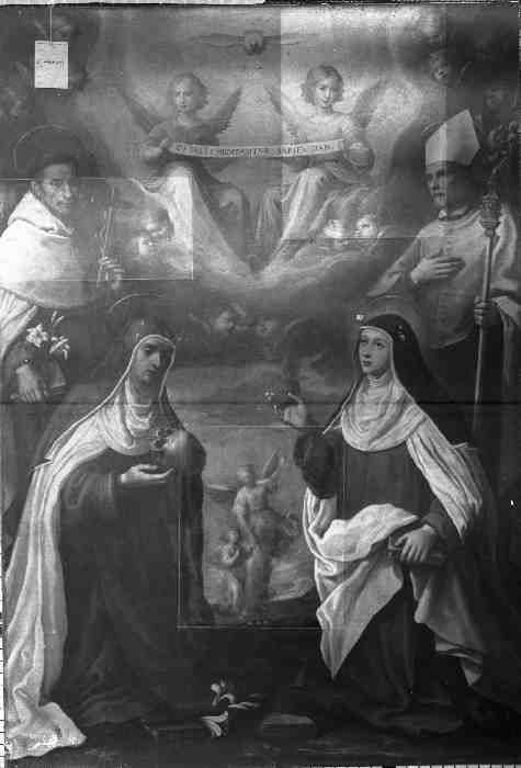 Sant'Alberto, Sant'Eufrasia, Santa Maria Maddalena de'Pazzi, Sant'Andrea Corsini (dipinto, opera isolata) di Mannucci Gaspare (sec. XVII)