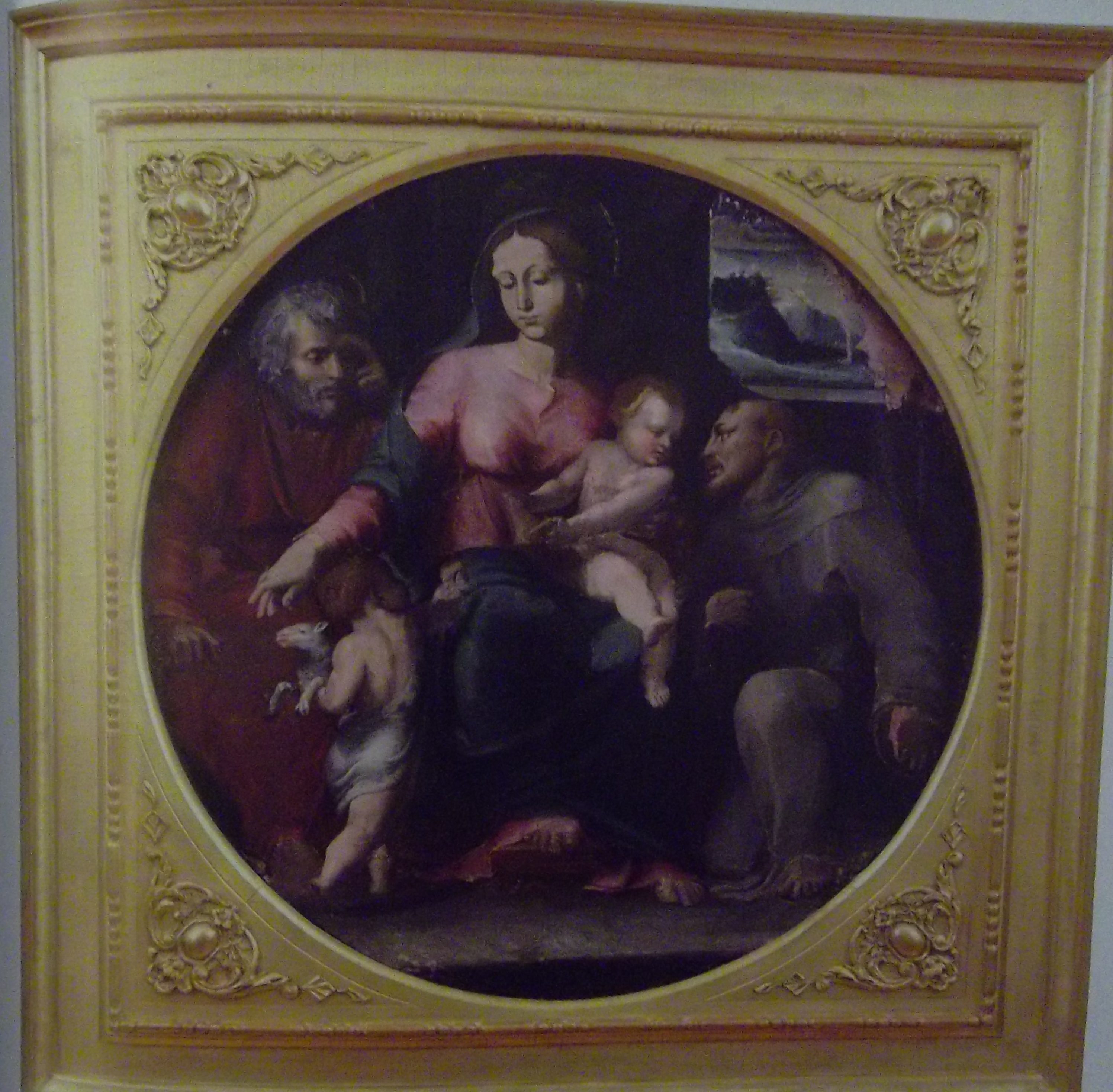 Sacra Famiglia con San Francesco e Giovannino (dipinto) di Cola dell'Amatrice (attribuito) (prima metà sec. XVI)
