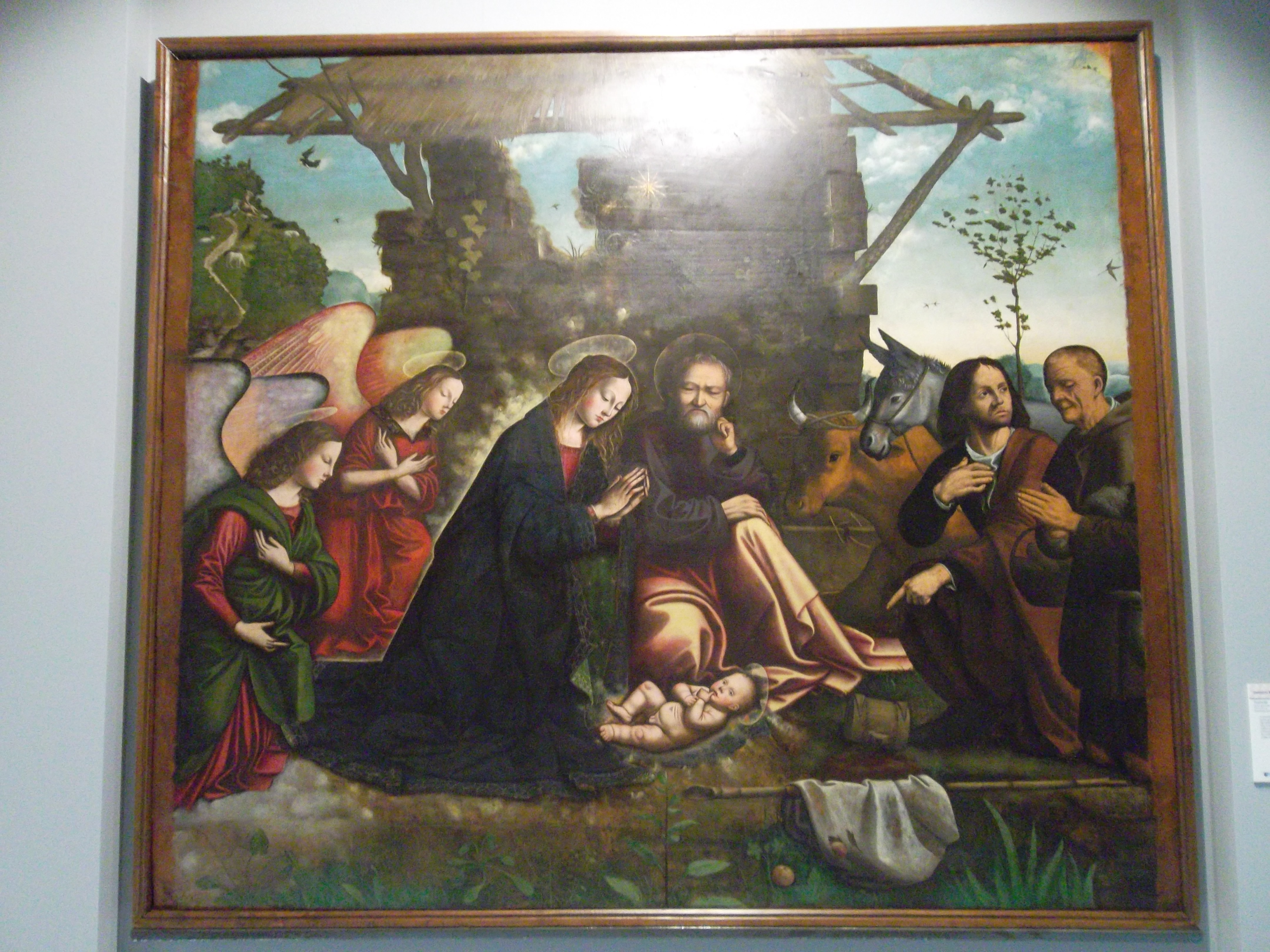 adorazione dei pastori (dipinto) di Giovanni Antonio da Lucoli (attribuito), Ignoto Fiammingo (attribuito) (sec. XVI)