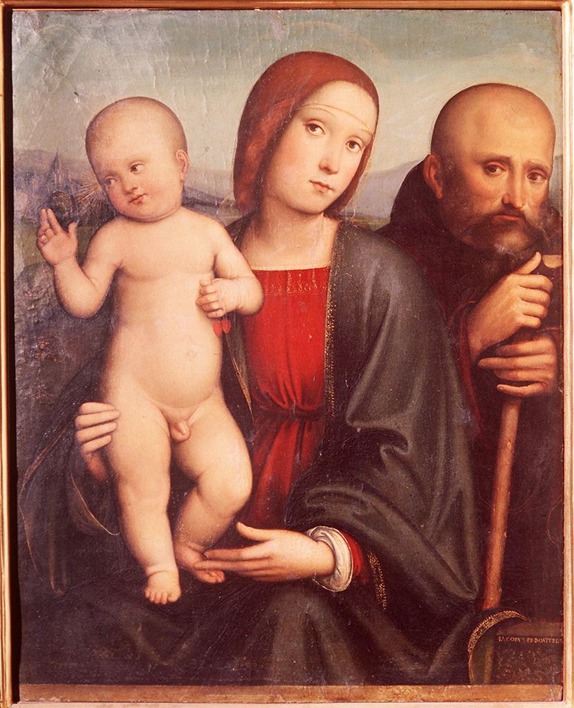 Sacra Famiglia (dipinto) di De Boateri Jacopo (inizio sec. XVI)