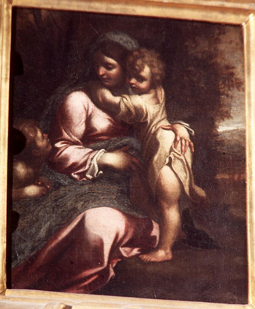 Madonna con Bambino e San Giovannino (dipinto) di Carracci Annibale (maniera) (inizio sec. XVII)
