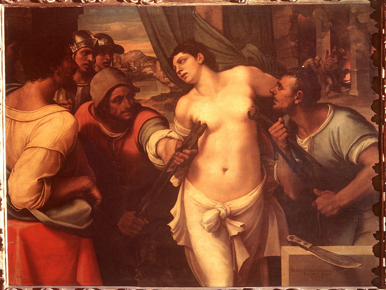 martirio di Sant'Agata (dipinto) di Luciani Sebastiano detto Sebastiano del Piombo (primo quarto sec. XVI)