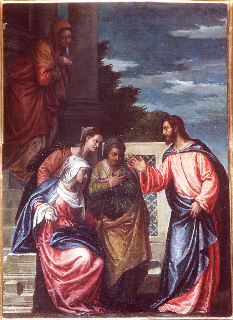 commiato di Cristo dalla Madonna (dipinto) di Caliari Benedetto (ultimo quarto sec. XVI)