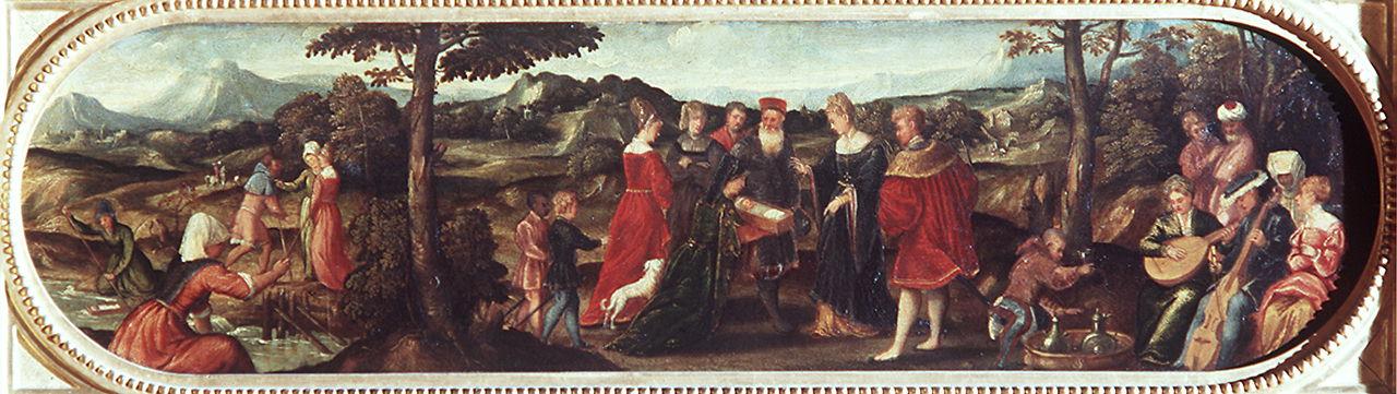 Mosè salvato dalle acque (dipinto) di De Pitati Bonifacio detto Bonifacio Veronese (prima metà sec. XVI)