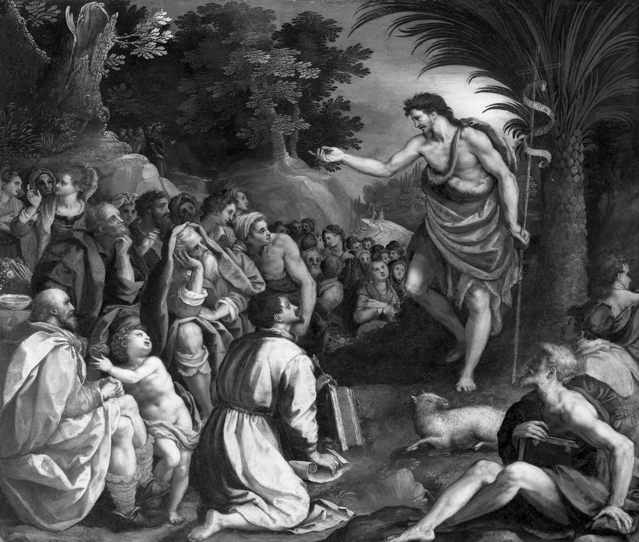 predica di San Giovanni Battista (dipinto) di Allori Alessandro (inizio sec. XVII)