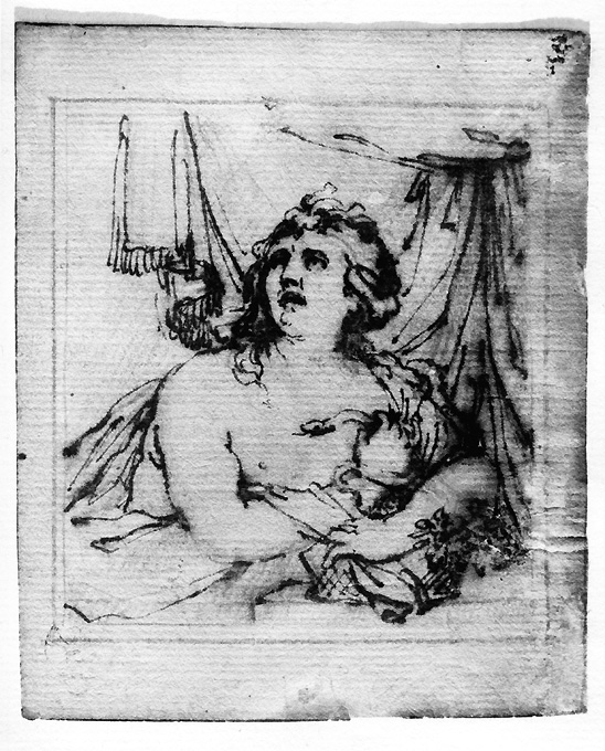 Cleopatra si suicida con l'aspide (disegno) - ambito tedesco (fine/ inizio sec. XVII-XVIII)