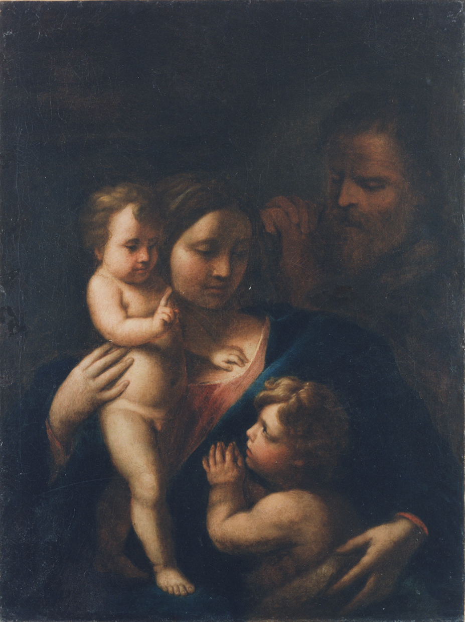 Sacra Famiglia con San Giovanni Battista bambino (dipinto) di Vaccaro Nicola (attribuito) - ambito Italia centrale (sec. XVII)