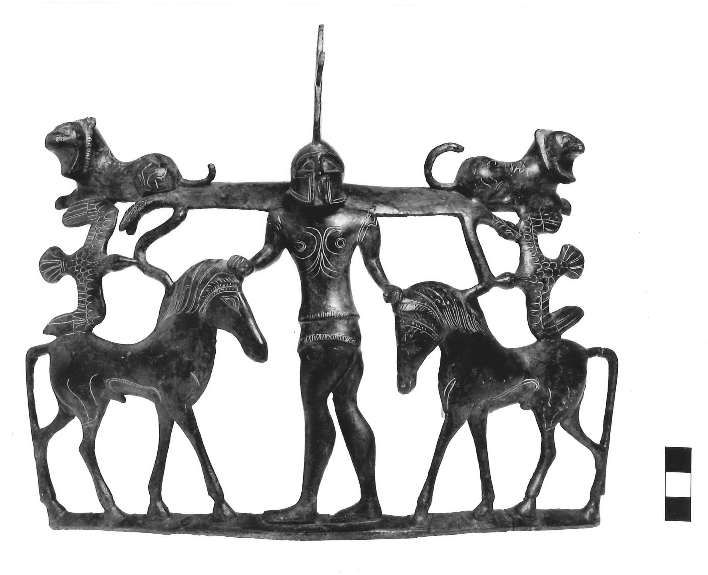 "signore dei cavalli" (ansa di hydria) - fase Piceno IV A (sec. VI a.C)