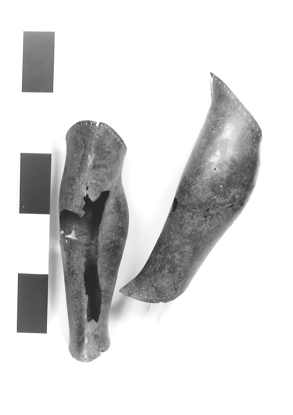 coppia di schinieri - fase Piceno III (secondo quarto sec. VII a.C)
