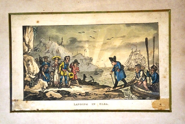 Sbarcando all'Elba, Napoleone (stampa) di Cruikshank George (primo quarto sec. XIX)