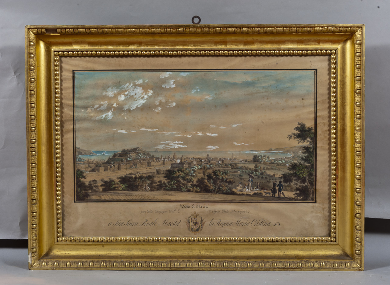 Vista di Nizza, veduta di Nizza (acquerello) di Toselli Giuseppe (sec. XIX)
