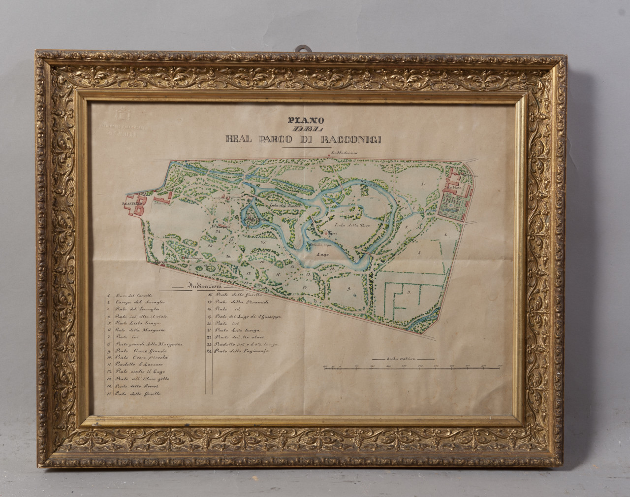 Piano del Reale Parco di Racconigi, pianta del Parco di Racconigi (disegno) - ambito italiano (metà/ metà secc. XIX - XX)