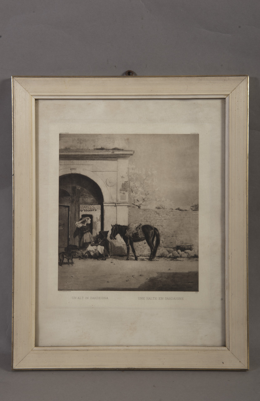 Un alt in Sardegna, scena di strada (stampa, serie) di Quadrone Giovanni Battista, Turletti Celestino (sec. XX)