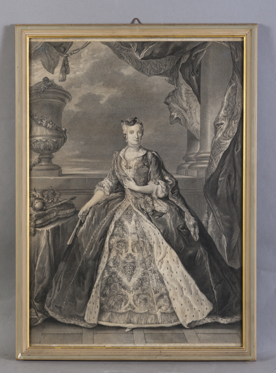 Ritratto di Maria Giuseppina regina di Polonia (stampa) - ambito francese (sec. XVIII)