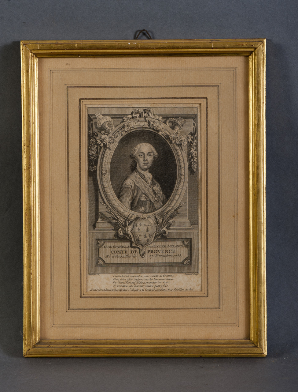 Ritratto di Luigi Stanislao Saverio di Francia conte di Provenza (stampa) - ambito francese (sec. XVIII)