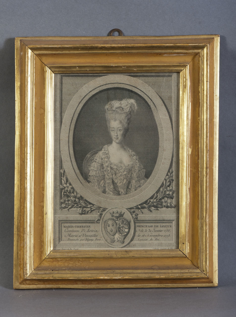 Ritratto di Maria Teresa principessa di Savoia contessa d'Artois (stampa) - ambito francese (sec. XVIII)